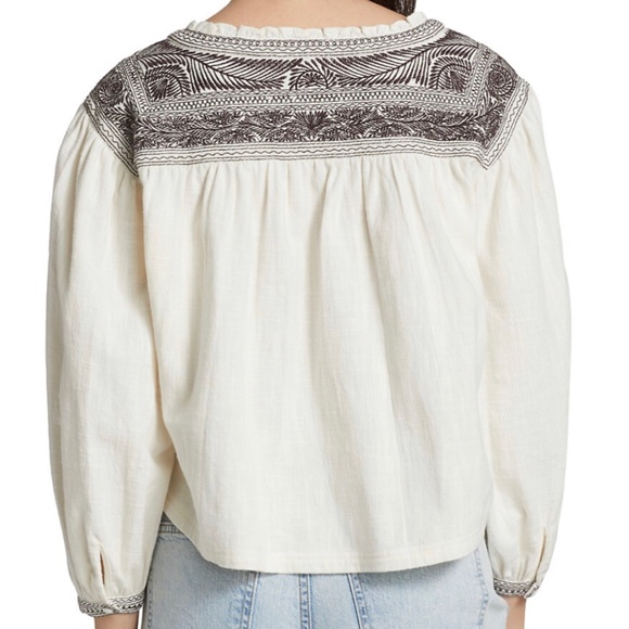 Free People Embroidered Top M - Picture 3 of 9